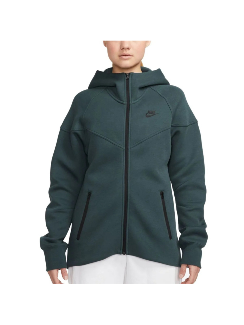 Nike Sportswear Tech Fleece Hoodie Women's M Jungle Green Full Zip FB8338-328